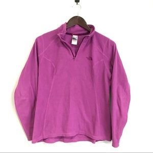 NORTH FACE Womens Small Purple 1/4 Zip Long Sleeve Pull Over Fleece CC10